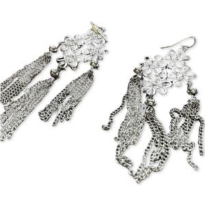 Silver Statement Fringe Earrings